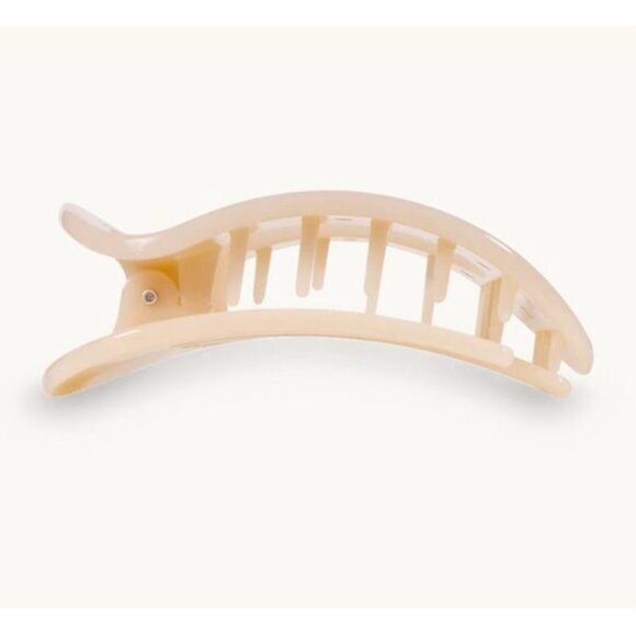 Teleties Almond Beige Flat Round Clip - Large NWT - Picture 2 of 3